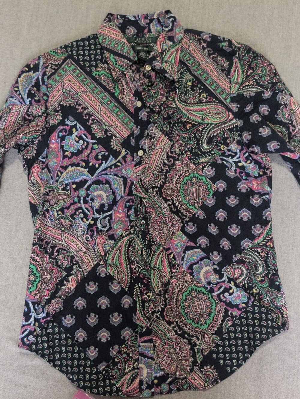 Lauren Ralph Lauren size XS paisley button front shirt